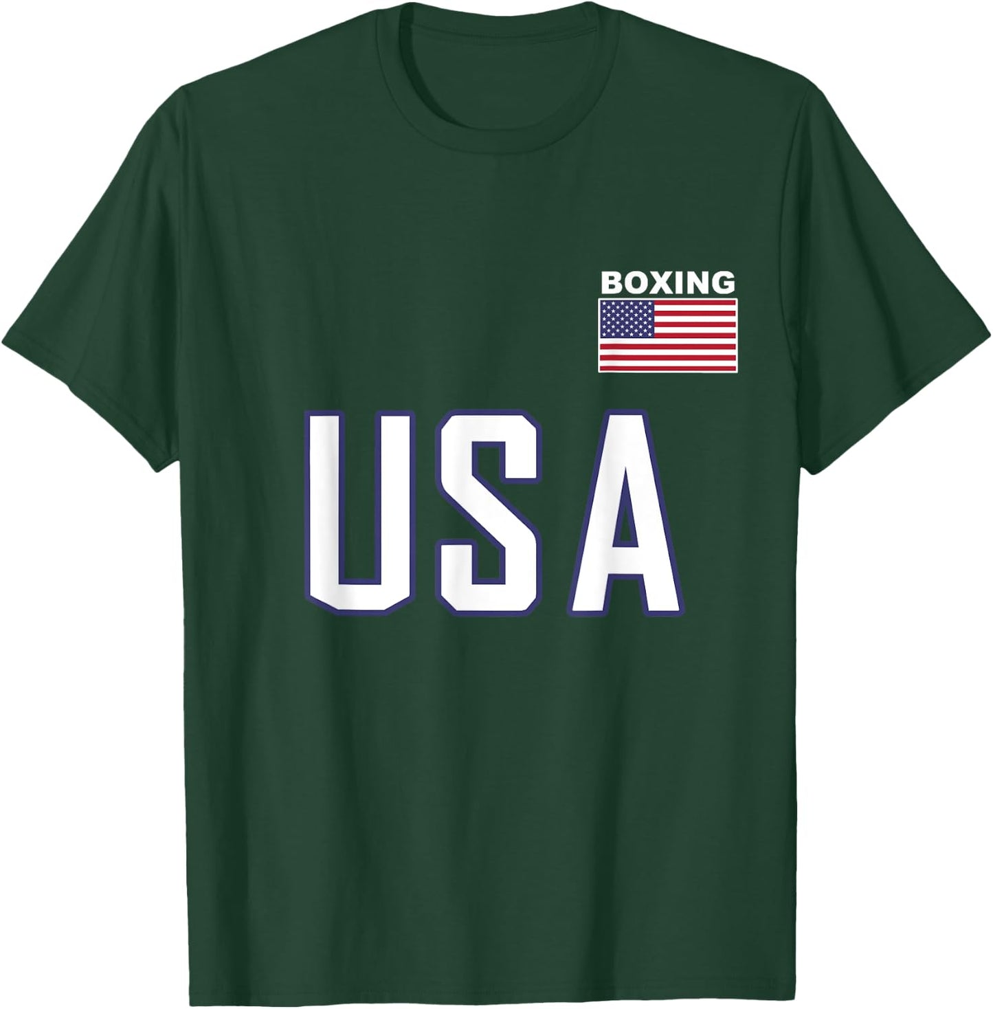 USA Flag Boxing Cool Boxer Training Equipment Men Women T-Shirt - T-Shirt | Forest