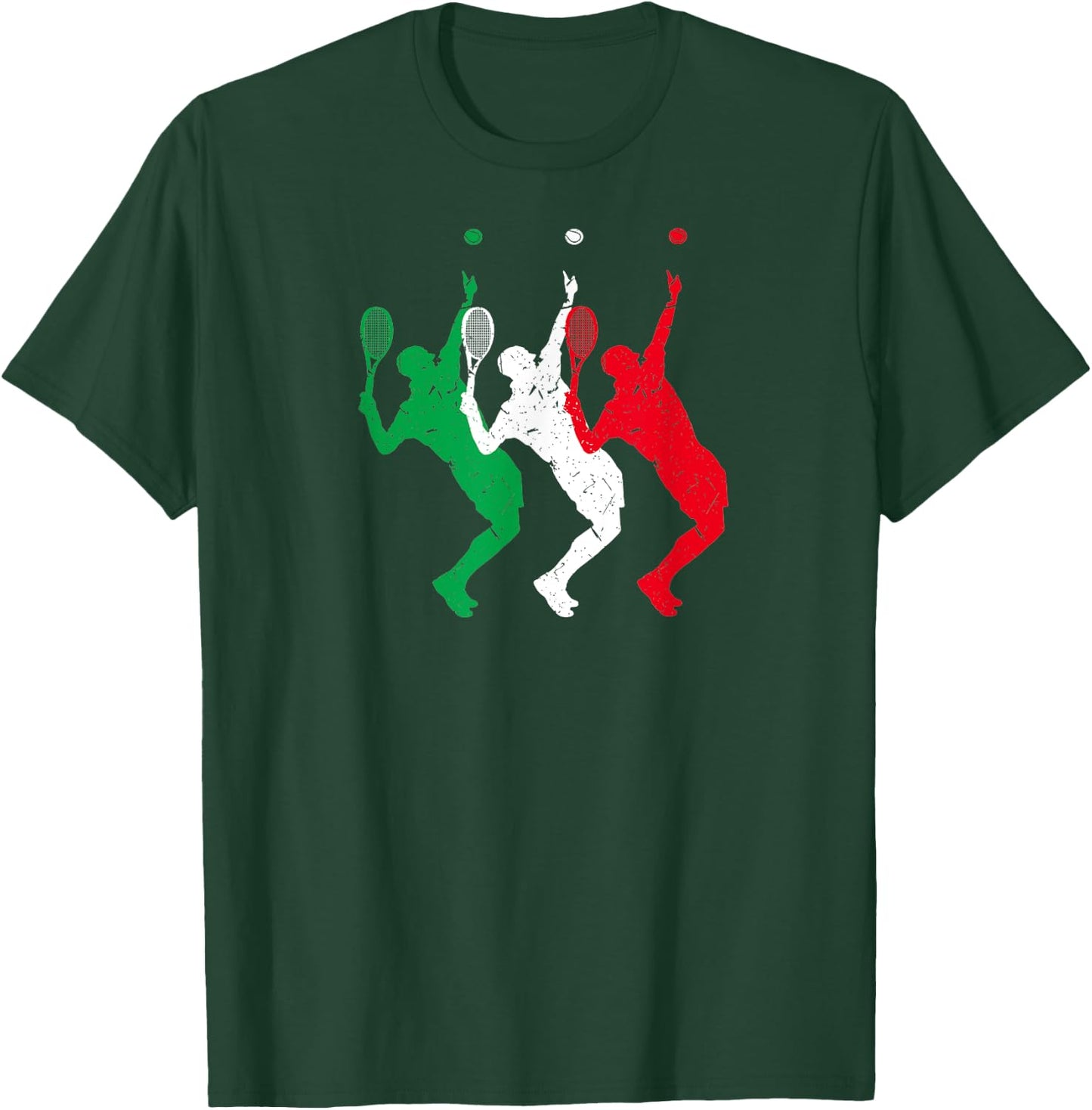 Tennis Player Italian Flag Italy Tennis T-Shirt - T-Shirt | Forest