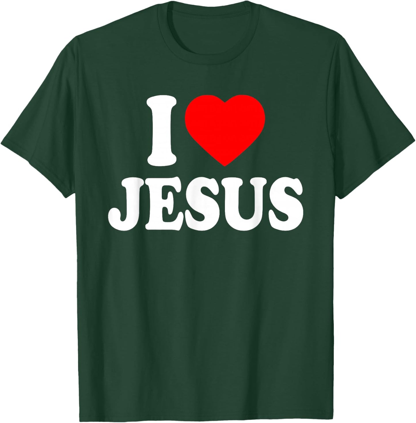 I LOVE JESUS , black T-Shirt - T-Shirt | Forest