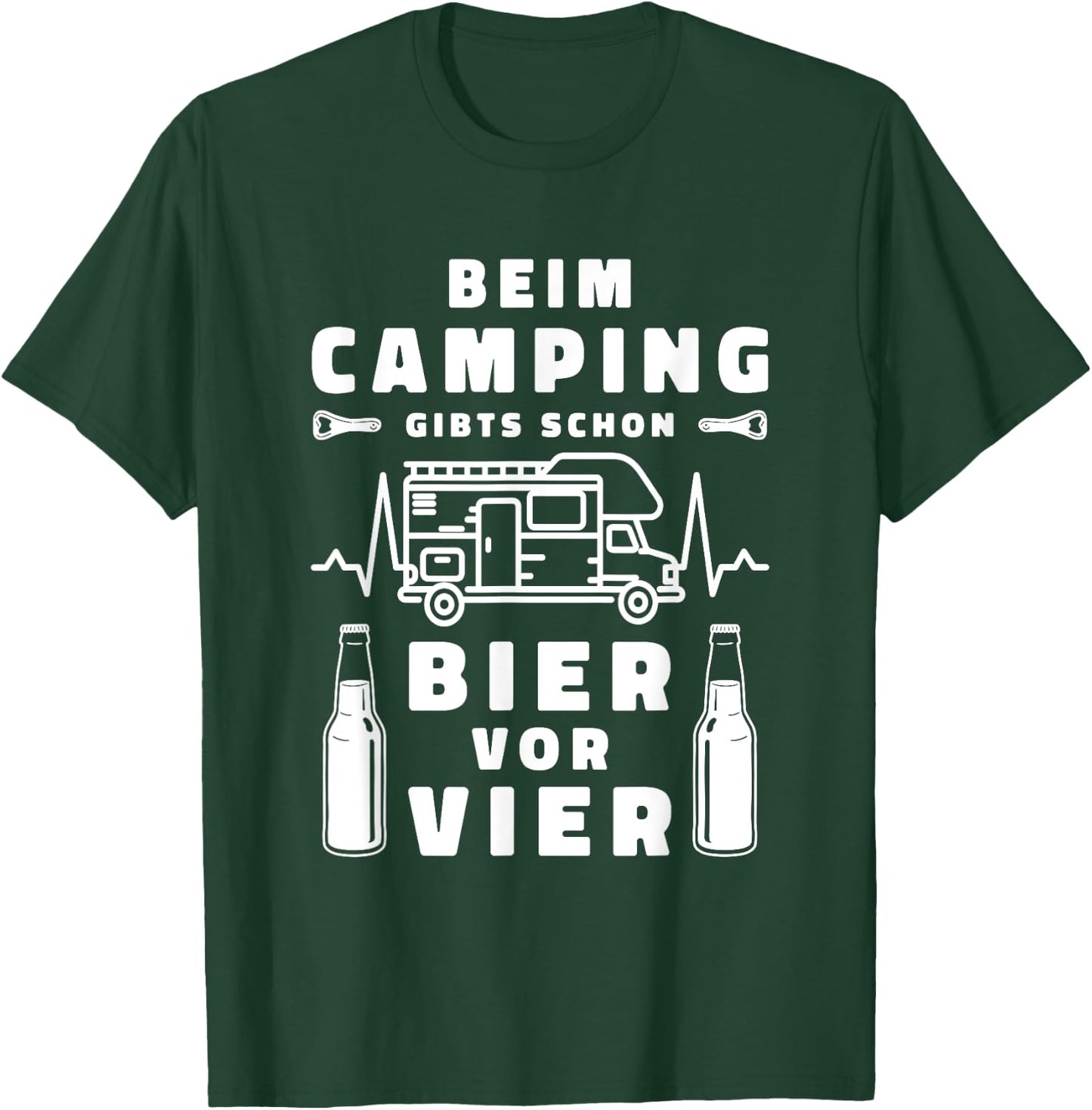Beim Camping giebts schon Bier vor vier T-Shirt - T-Shirt | Forest