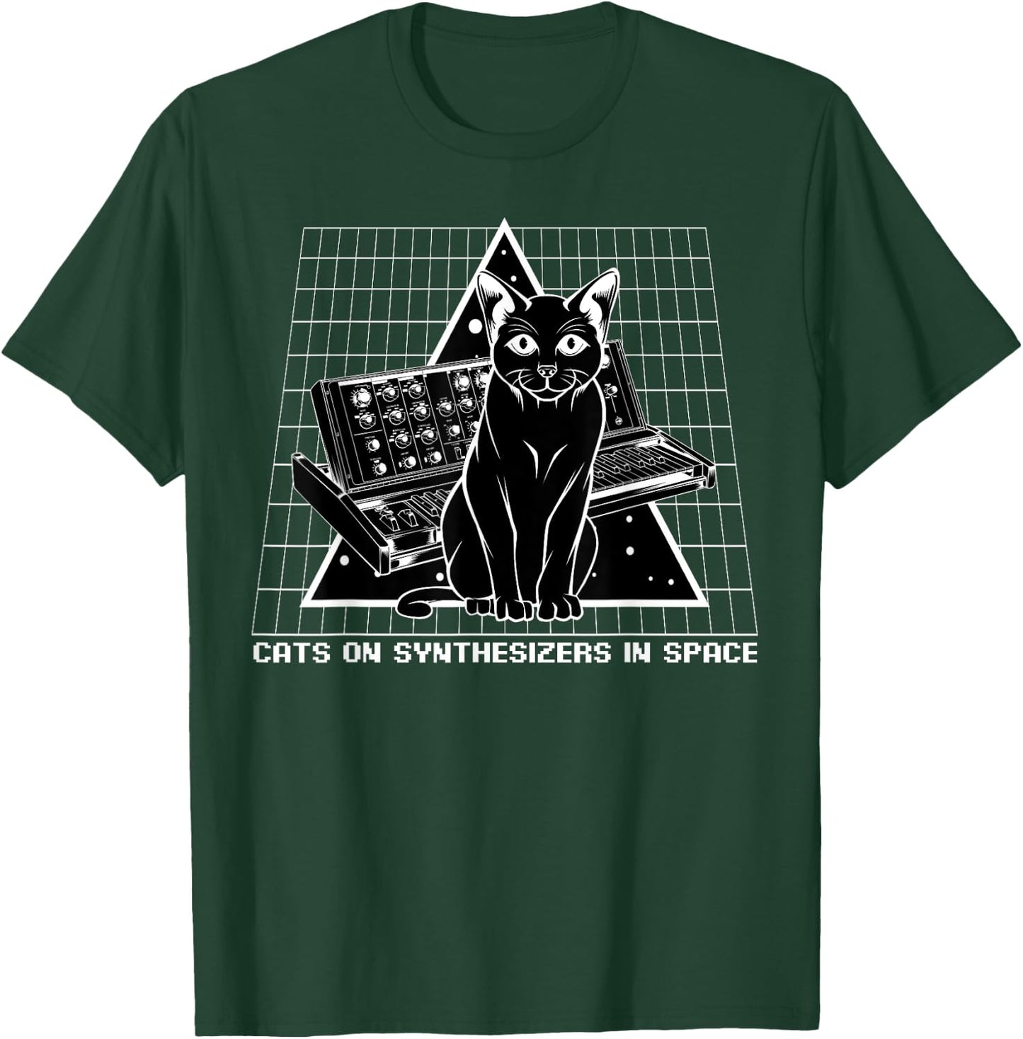 Cats On Synthesizers In Space Cat Owner Musician Gift Women T-Shirt - T-Shirt | Forest