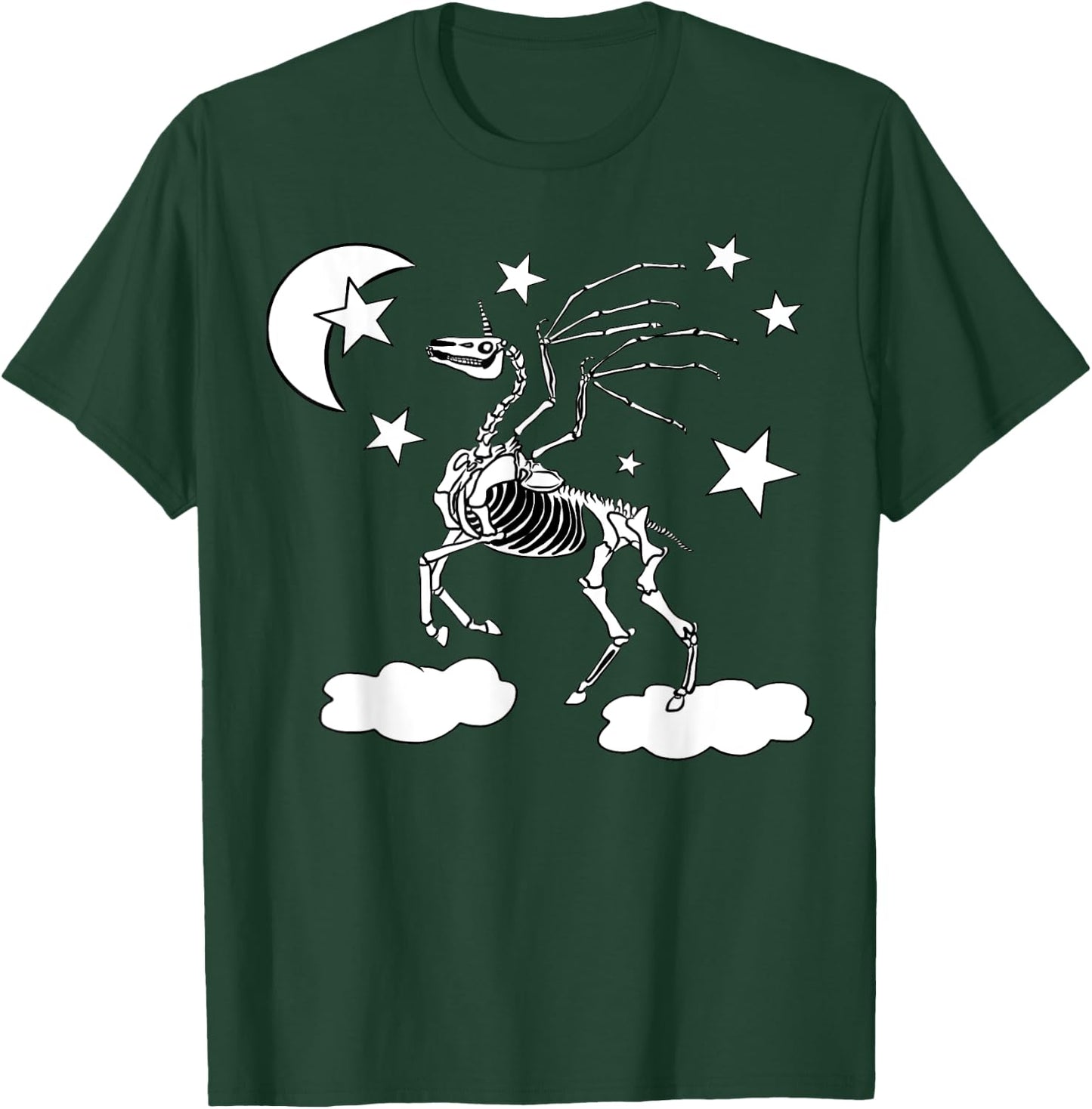 Moonlight Unicorn Costume For Girls Pegasus Gothic Skeleton T-Shirt - T-Shirt | Forest