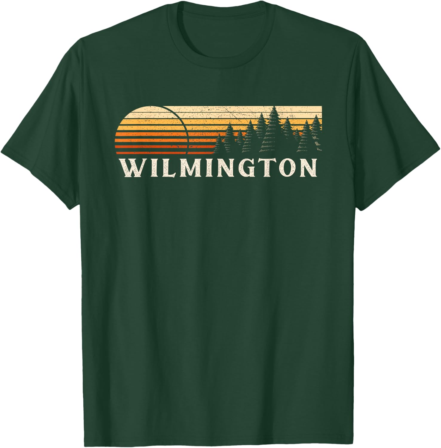 Wilmington, NY Vintage Evergreen Sunset Eighties Retro T-Shirt - T-Shirt | Forest