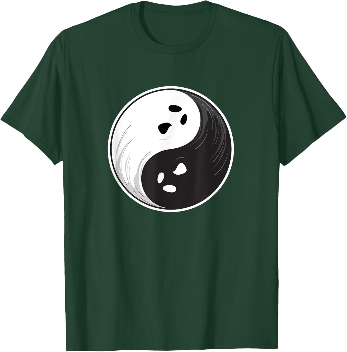 Halloween Ghosts Yin Yang T-Shirt - T-Shirt | Forest