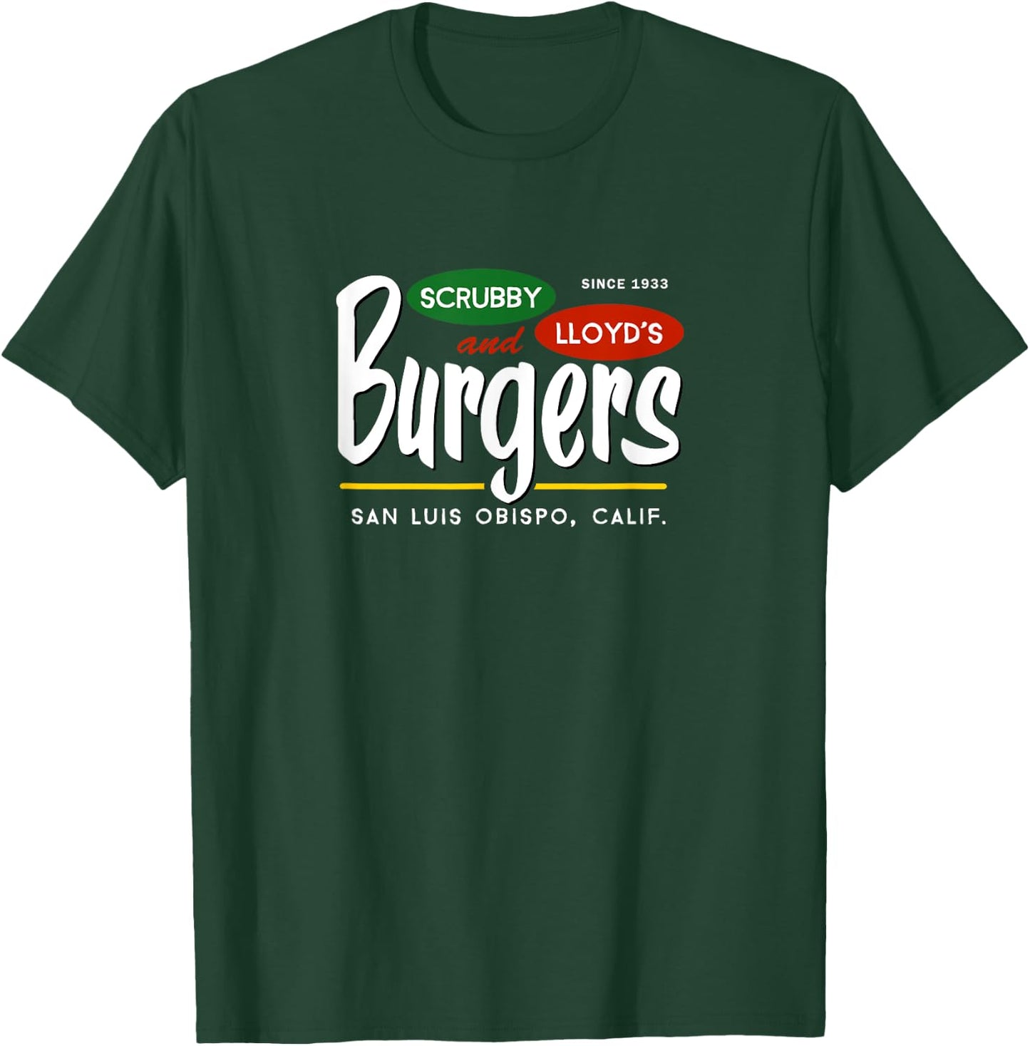 Scrubby & Lloyd's Burgers San Luis Obispo California T-Shirt - T-Shirt | Forest