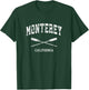 Monterey California Vintage Nautical Crossed Oars T-Shirt - T-Shirt | Forest