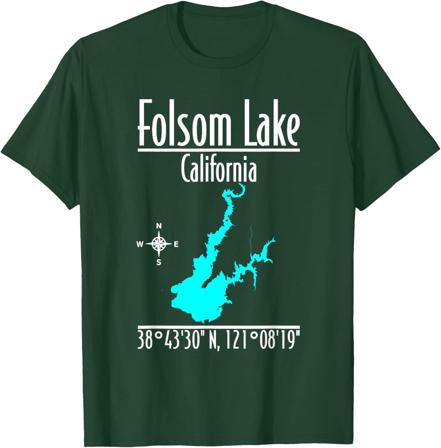 Modern Folsom Lake - California T-Shirt - T-Shirt | Forest