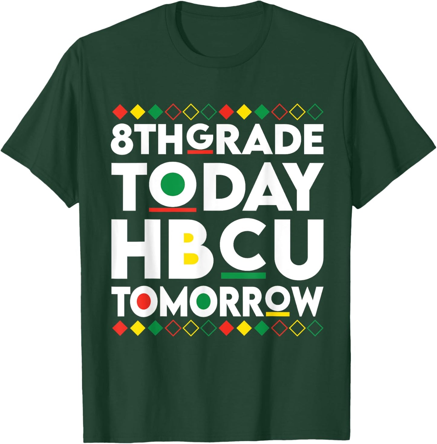 Future HBCU College Student 8th Grade Today HBCU Tomorrow T-Shirt - T-Shirt | Forest