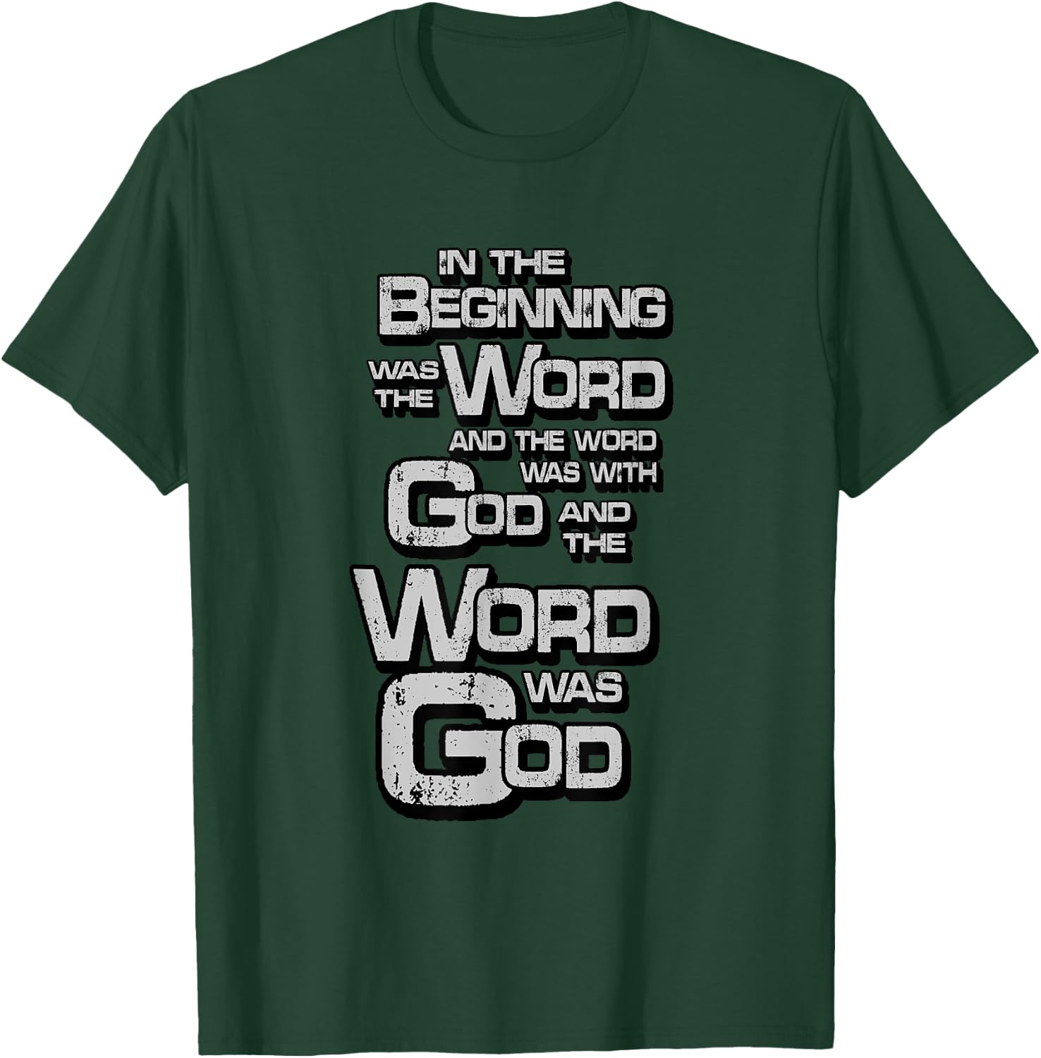 John 1:1 In the Beginning was the Word, Bible Verse T-Shirt - T-Shirt | Forest