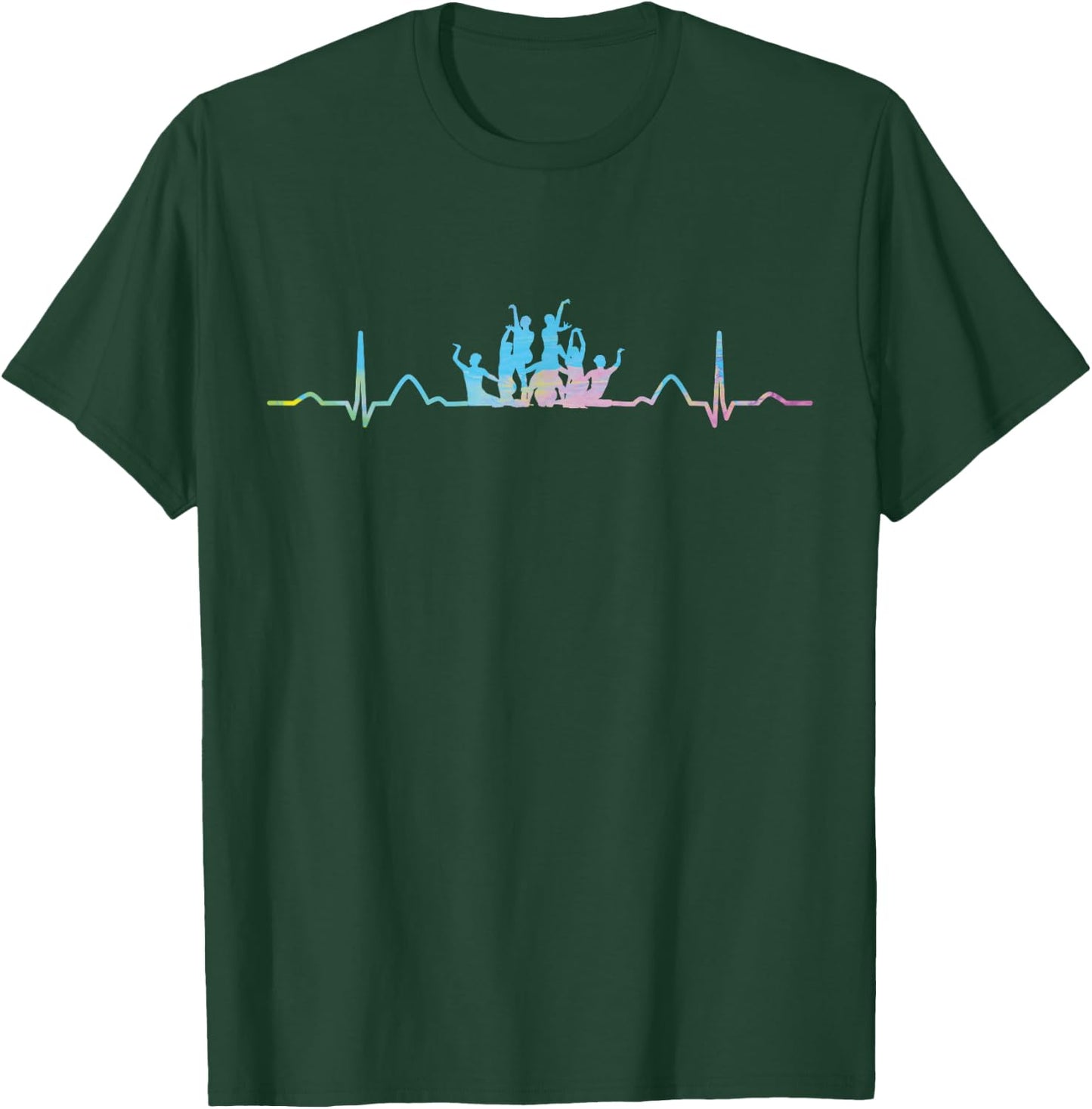 Heartbeat EKG Team Artistic Swim , Black, S T-Shirt - T-Shirt | Forest