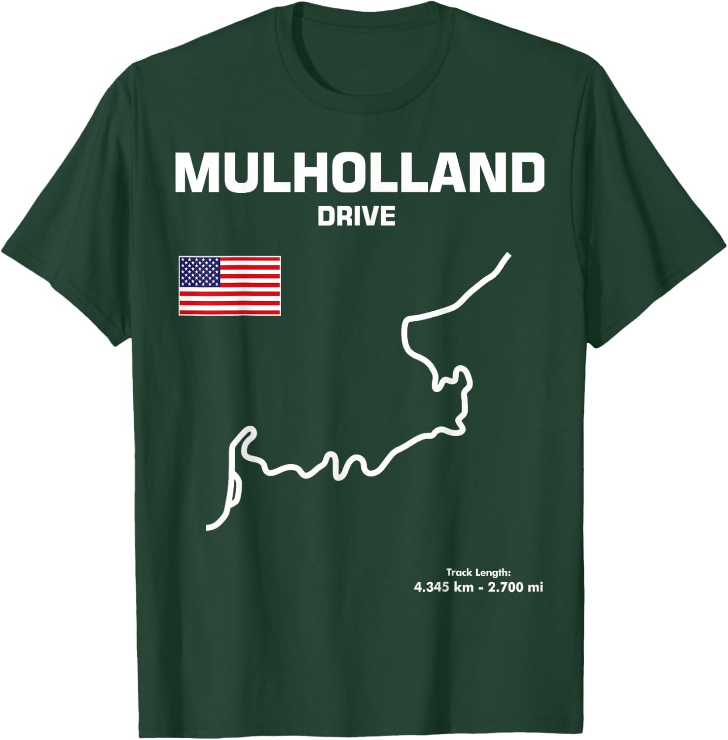 US road canyon drive mulholland fun car racing T-Shirt - T-Shirt | Forest