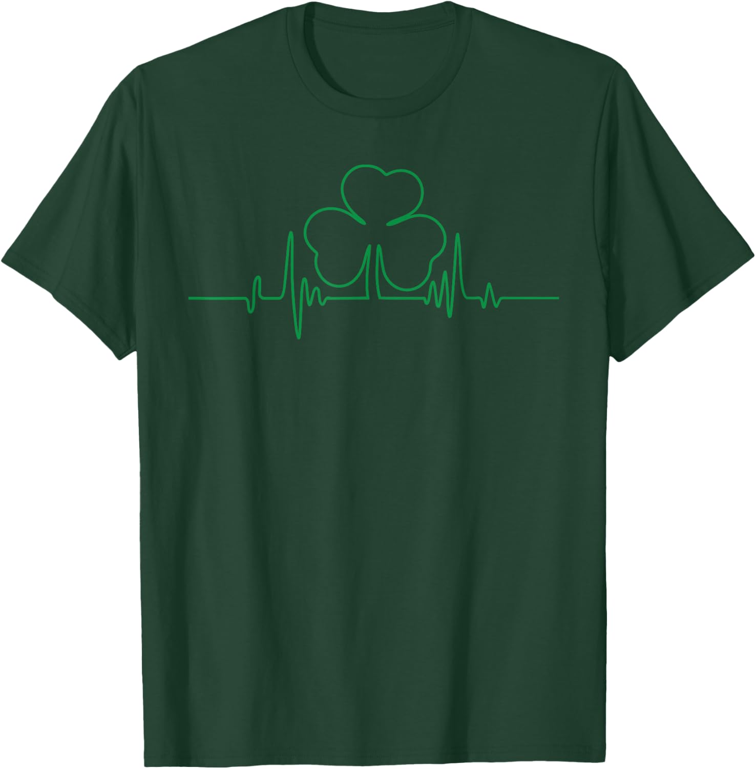 Irish Heartbeat Happy St. Patrick's Day Paddy's Kleeblatt T-Shirt - T-Shirt | Forest