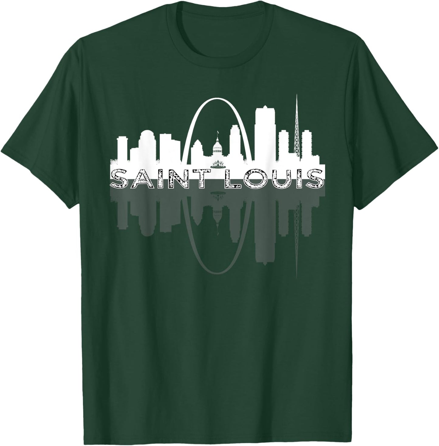 City of St Louis Missouri Skyline Art Gateway Arch Graphic T-Shirt - T-Shirt | Forest
