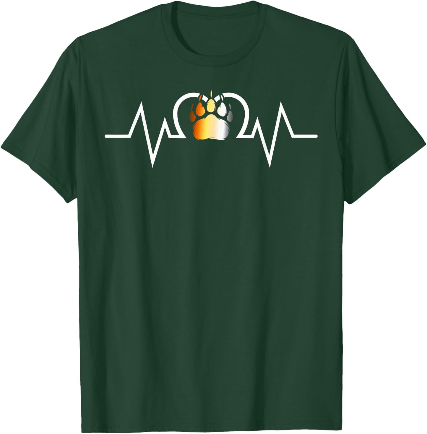 Gay Bear Pride Heartbeat Paw Love Bear Flag T-Shirt - T-Shirt | Forest