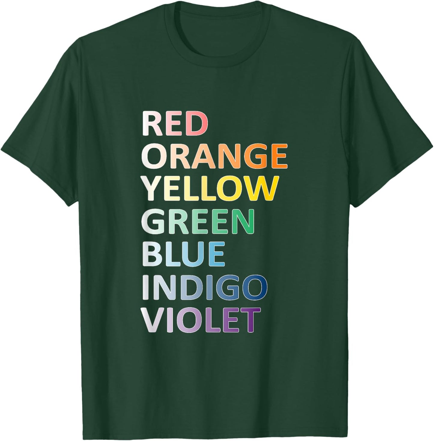 ROY G BIV Rainbow Art Teacher Class School Spectrum Women Kids T-Shirt - T-Shirt | Forest