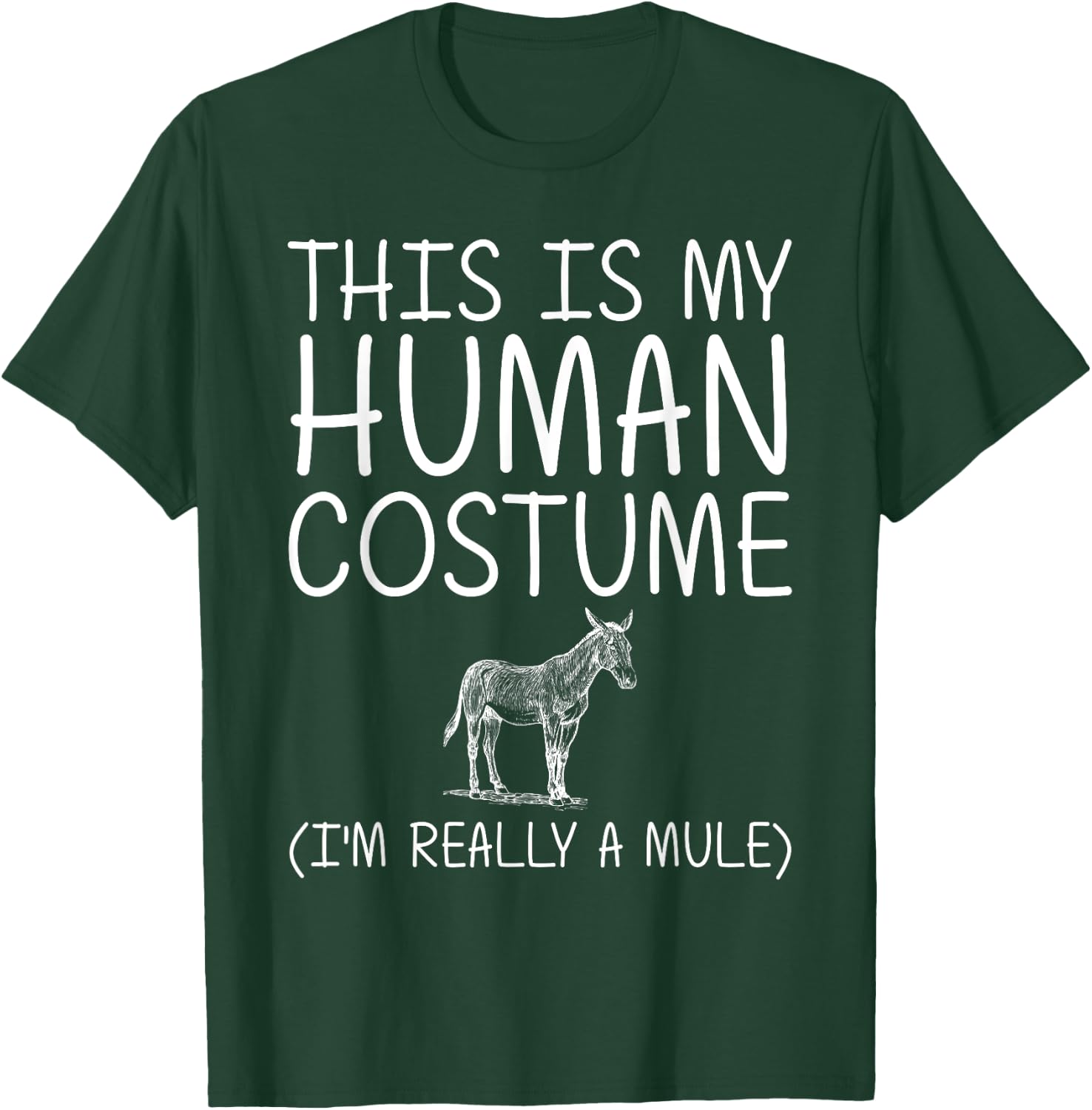 Mule Easy Halloween Human Costume Donkey Horse DIY Gift T-Shirt - T-Shirt | Forest