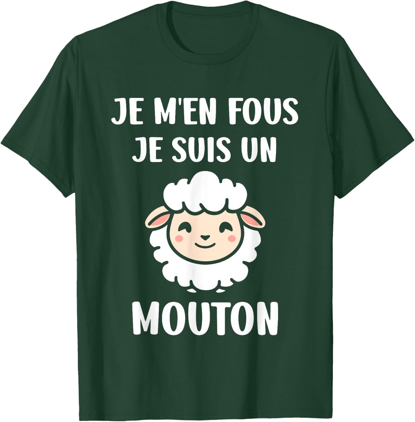 Funny Cute Sheep I Don't Care I'm a Mouton , Black, S T-Shirt - T-Shirt | Forest