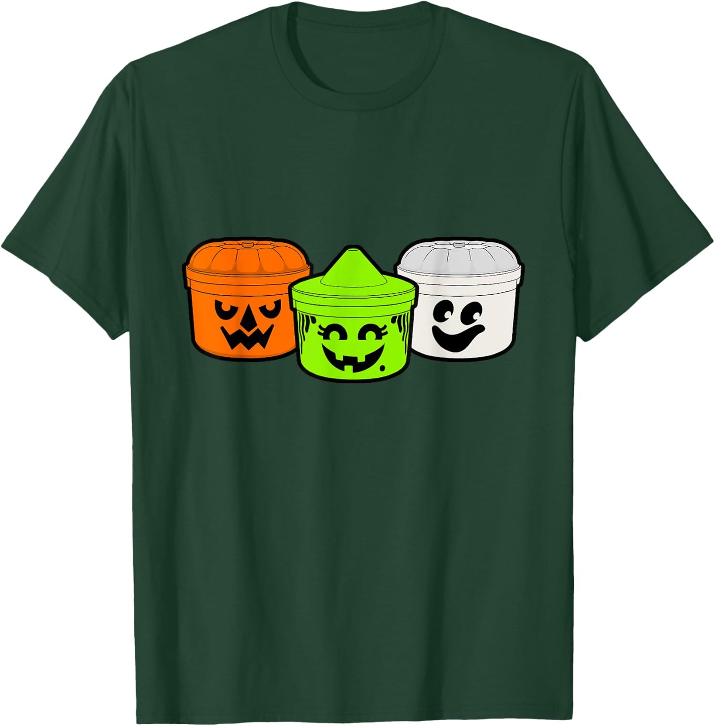 Boo Buckets Halloween Pumpkin Witch And Ghost T-Shirt - T-Shirt | Forest