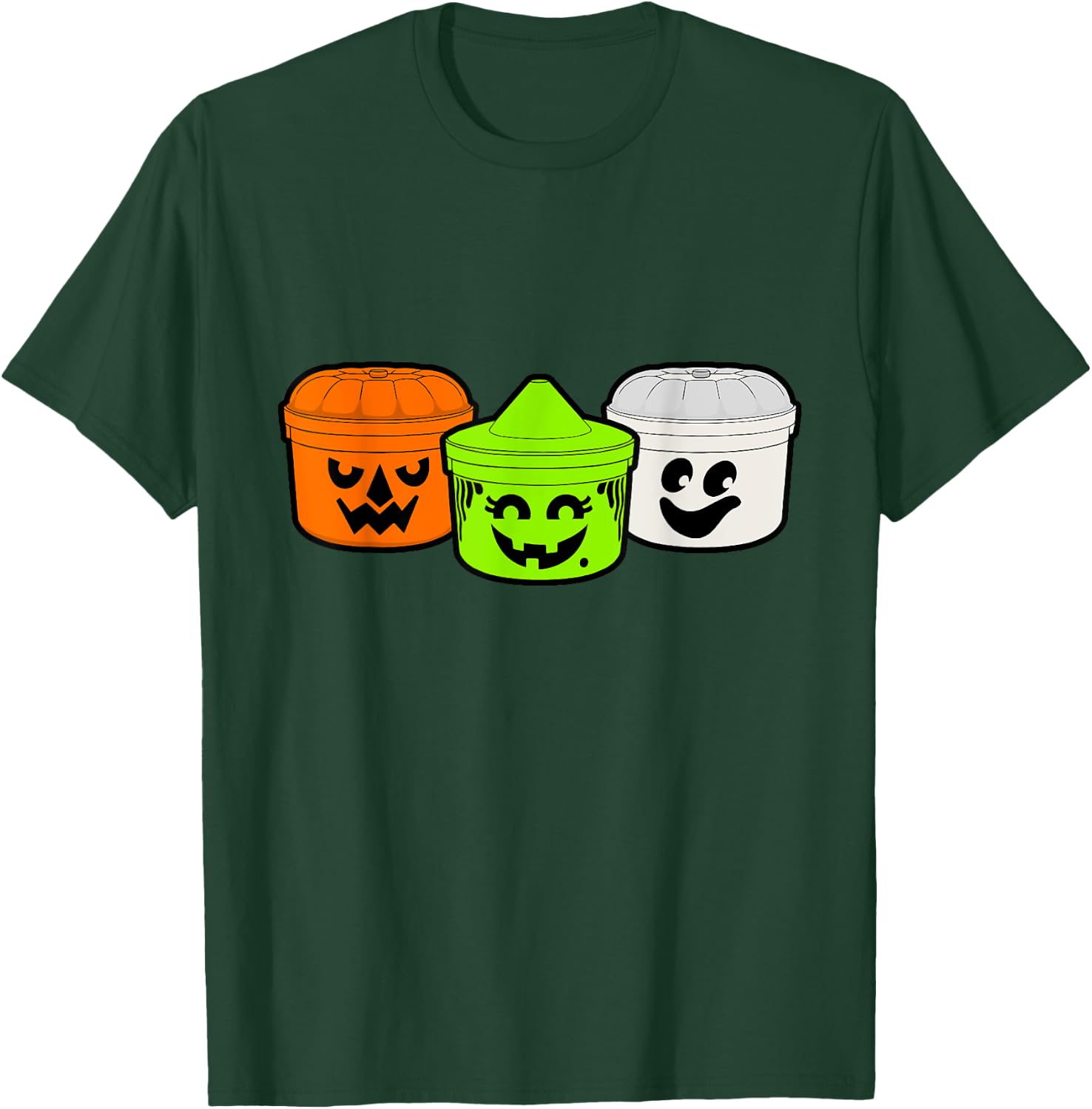 Boo Buckets Halloween Pumpkin Witch And Ghost T-Shirt - T-Shirt | Forest