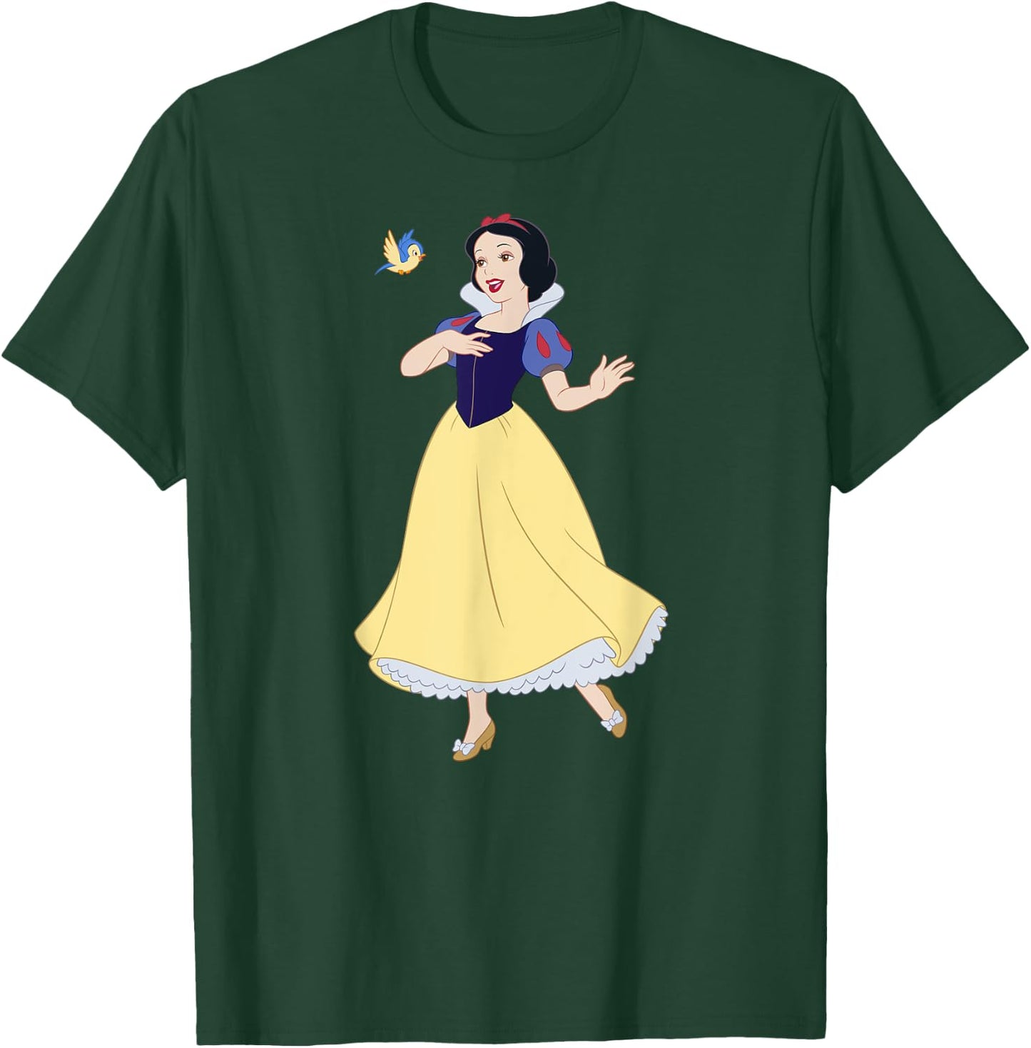 with Princess Snow White Singing Bird Design, blue T-Shirt - T-Shirt | Forest