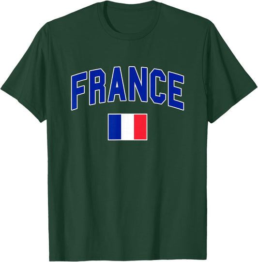 France - Flag of France - Throwback Design - Classic T-Shirt - T-Shirt | Forest
