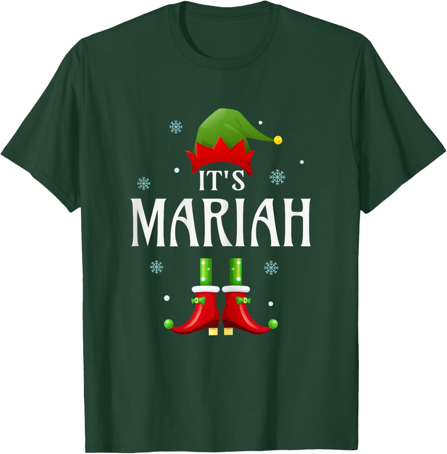 It's Mariah Elf Funny Personalized Name Christmas Mariah T-Shirt - T-Shirt | Forest