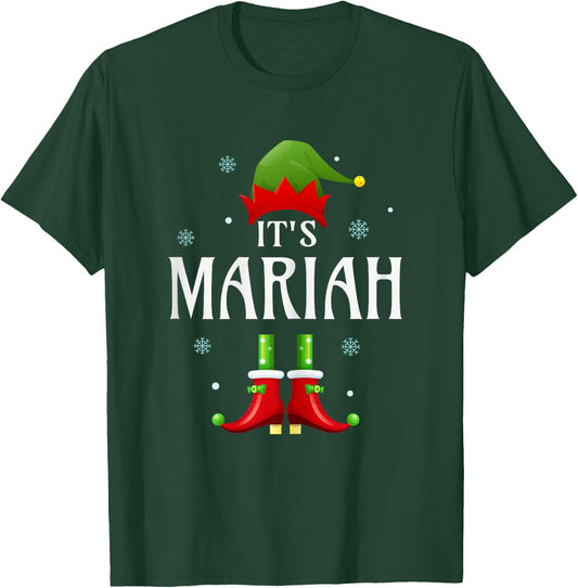 It's Mariah Elf Funny Personalized Name Christmas Mariah T-Shirt - T-Shirt | Forest