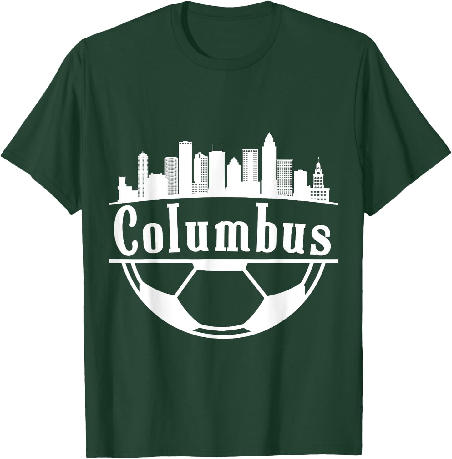 Columbus Ohio State Soccer City Skyline T-Shirt - T-Shirt | Forest