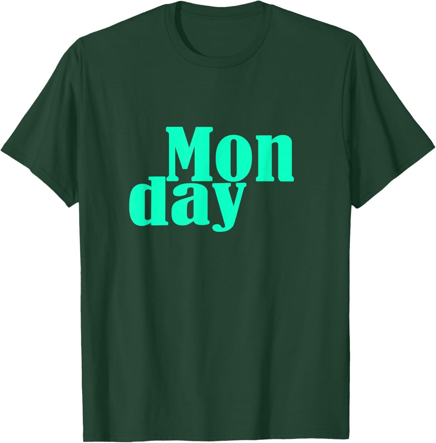 Teal Aqua Monday Days Of The Week Teal Aqua Graphic T-Shirt - T-Shirt | Forest