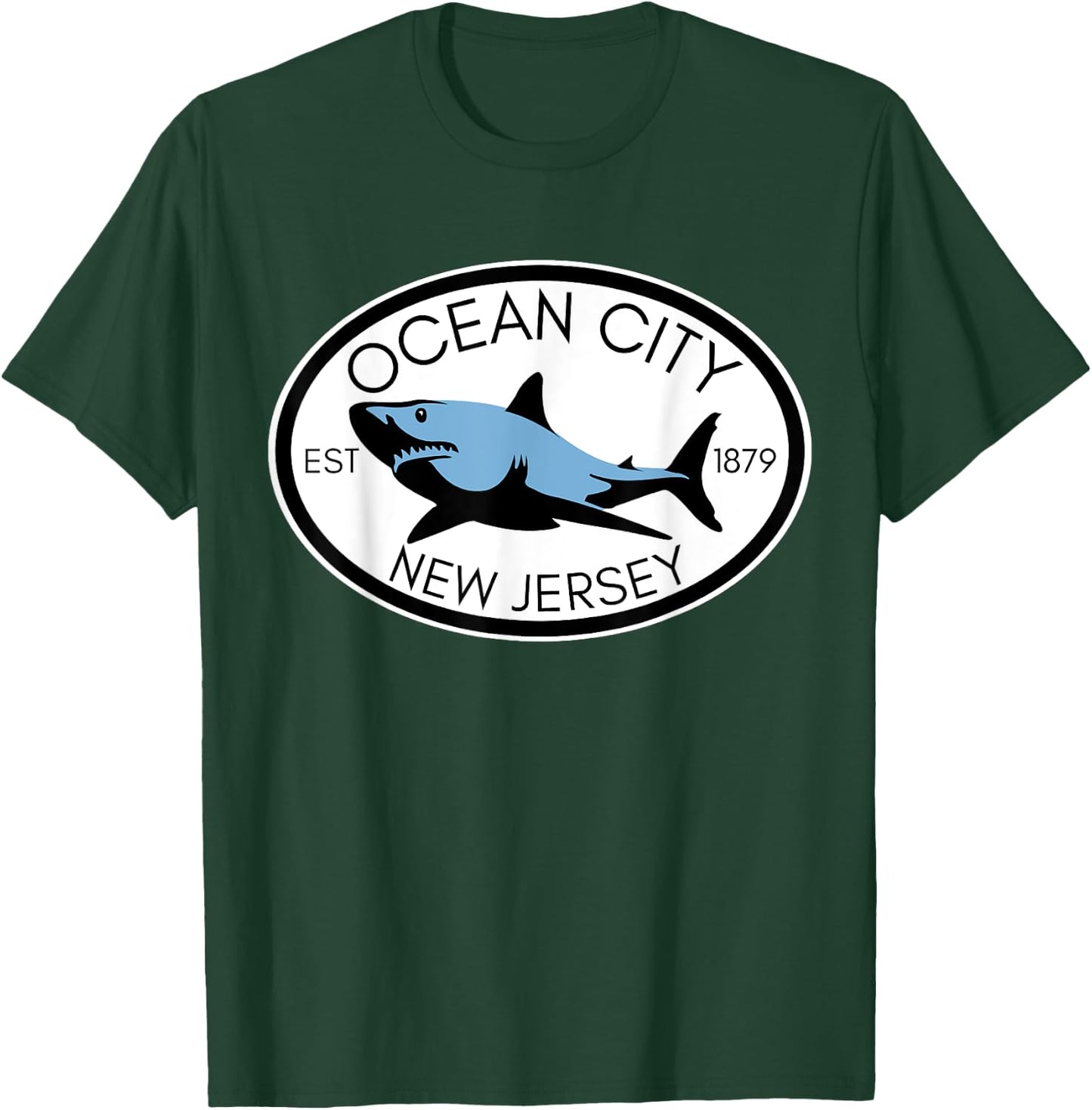 Ocean City New Jersey Fishing Shark Fish Beach Boating NJ Men Women Girls Kids T-Shirt - T-Shirt | Forest
