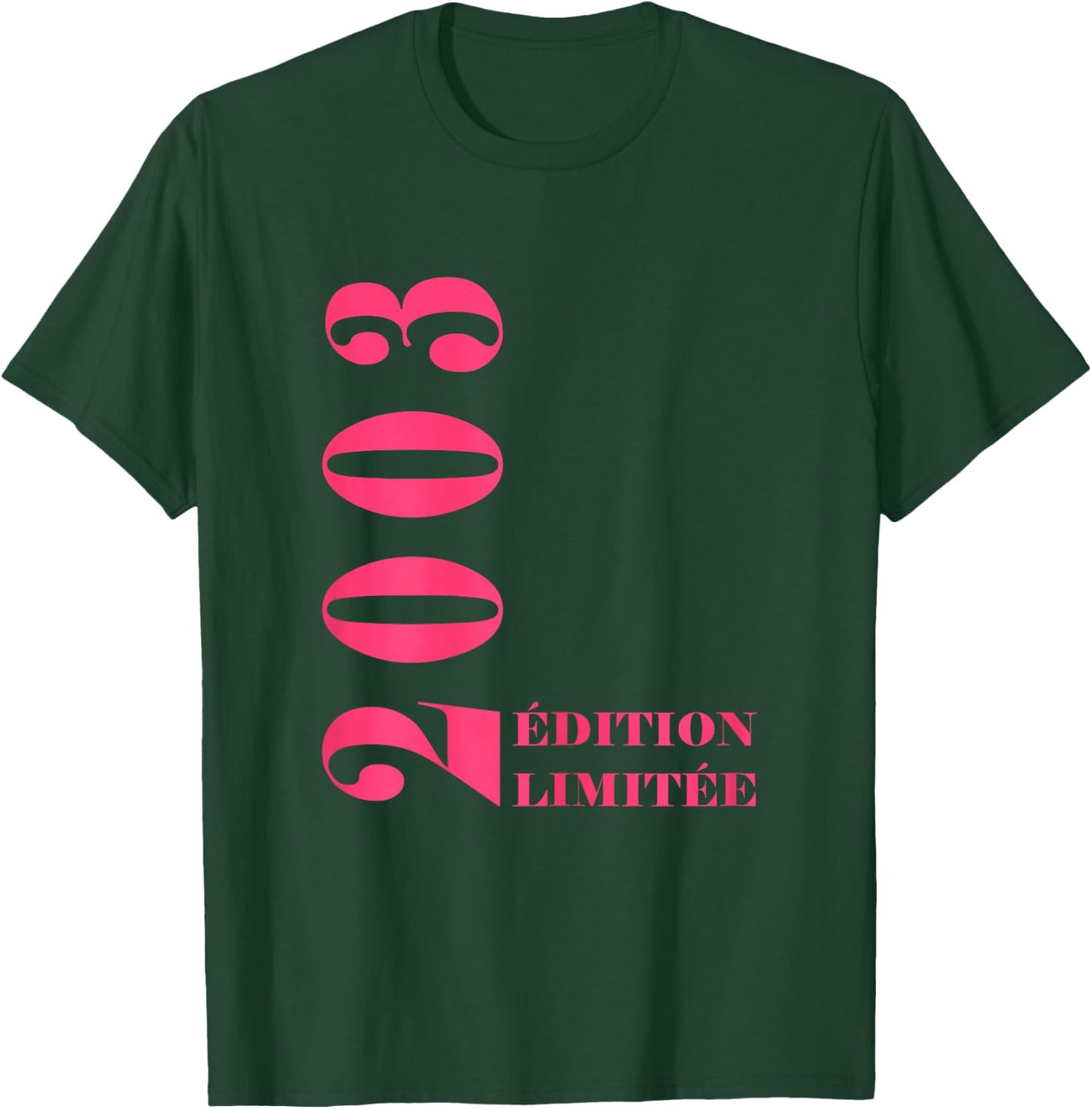 21 Years Anniversary Year 2003 Limited Edition Woman 2003 , Black T-Shirt - T-Shirt | Forest
