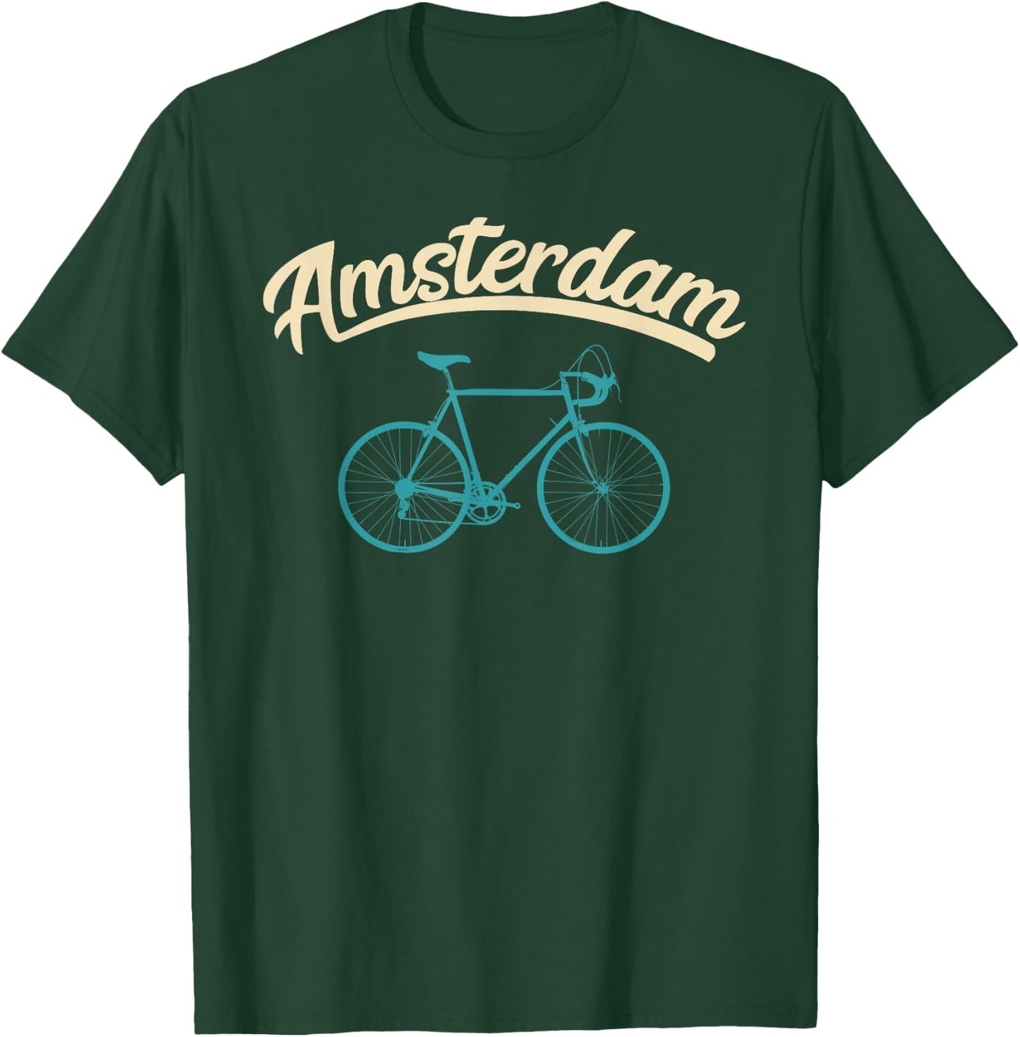 Netherlands Amsterdam Bike Bicycle Lover Gift T-Shirt - T-Shirt | Forest