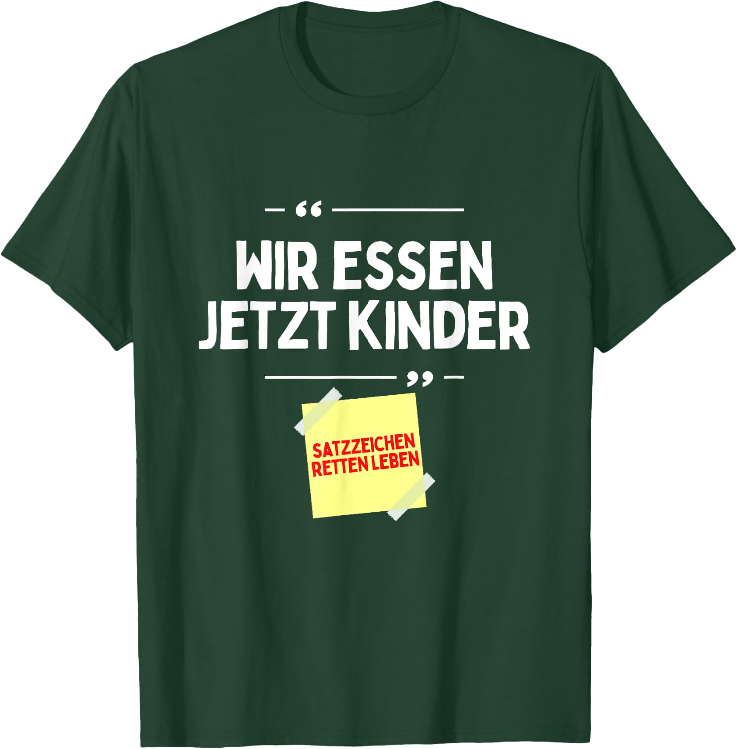 Komm wir Essen Kinder Satzzeichen Komma lustige Sprüche T-Shirt - T-Shirt | Forest