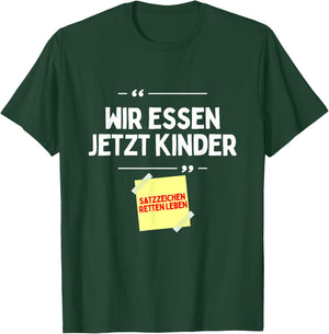 Komm wir Essen Kinder Satzzeichen Komma lustige Sprüche T-Shirt - T-Shirt | Forest