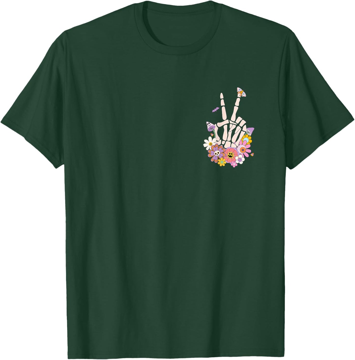 Protect Your Peace Flower Skull Skeleton Hand Mental Health T-Shirt - T-Shirt | Forest