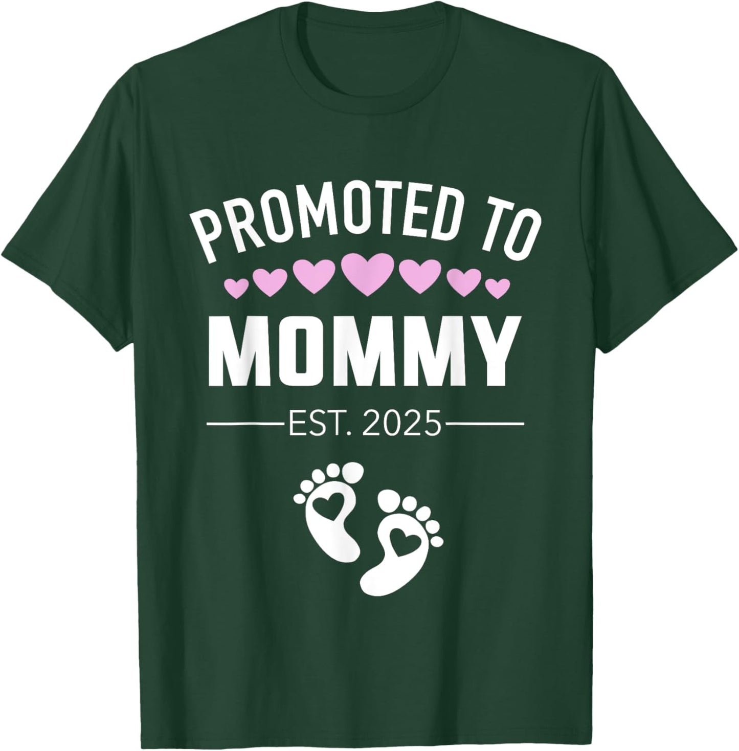 Promoted to mommy 2025 hearts pregnancy announcement T-Shirt - T-Shirt | Forest