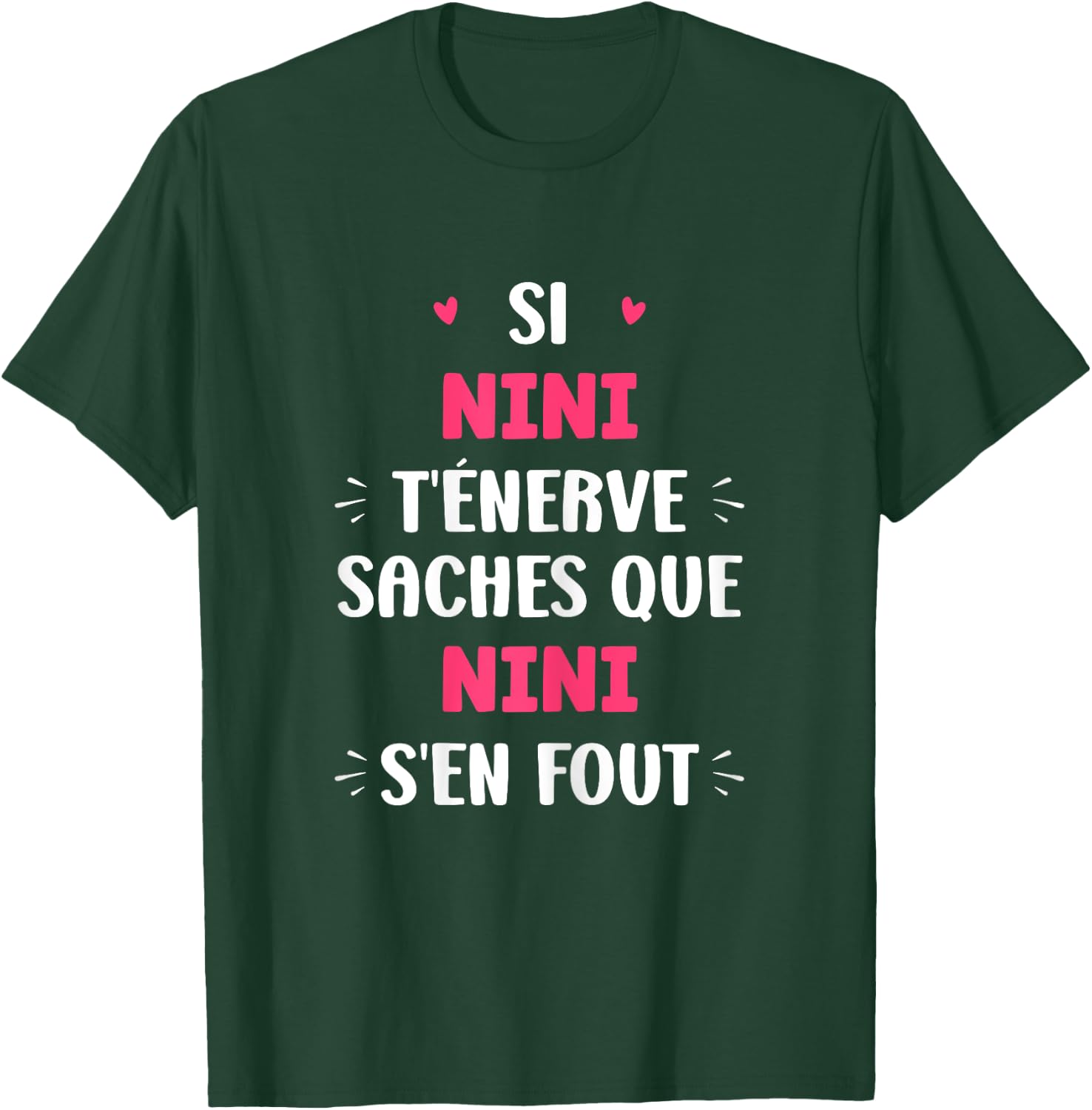 Name Si Nini t'énerve Humor Custom Name Nini , Black, Female X-Small T-Shirt - T-Shirt | Forest