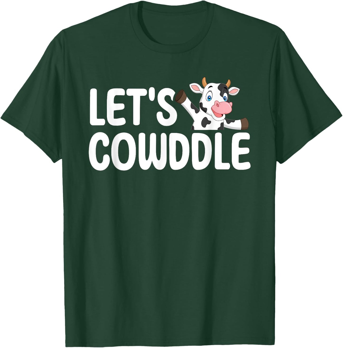Lets Cowddle Cow Sleeping Cow Cuddle Pajama T-Shirt - T-Shirt | Forest