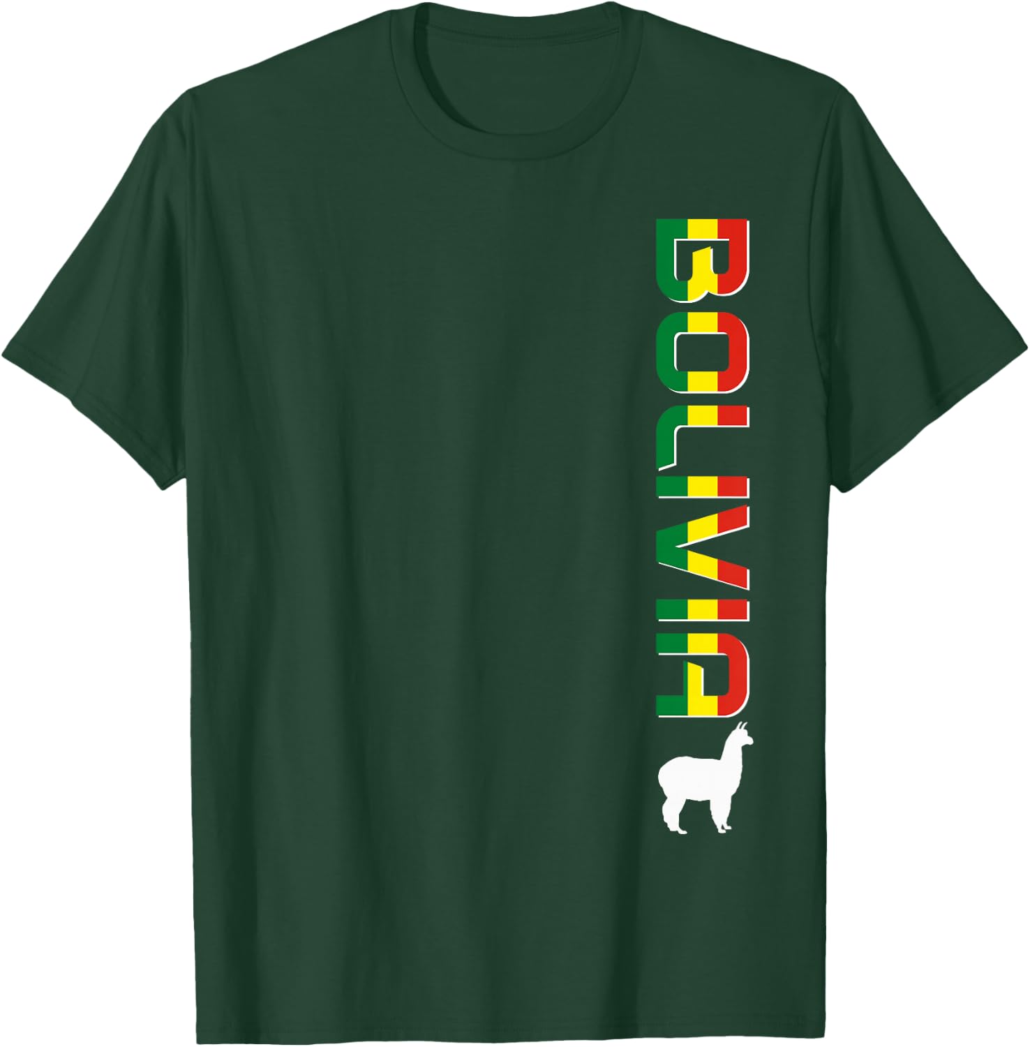 Bolivia Llama Alpaca Bolivian Flag Souvenir Vintage T-Shirt - T-Shirt | Forest