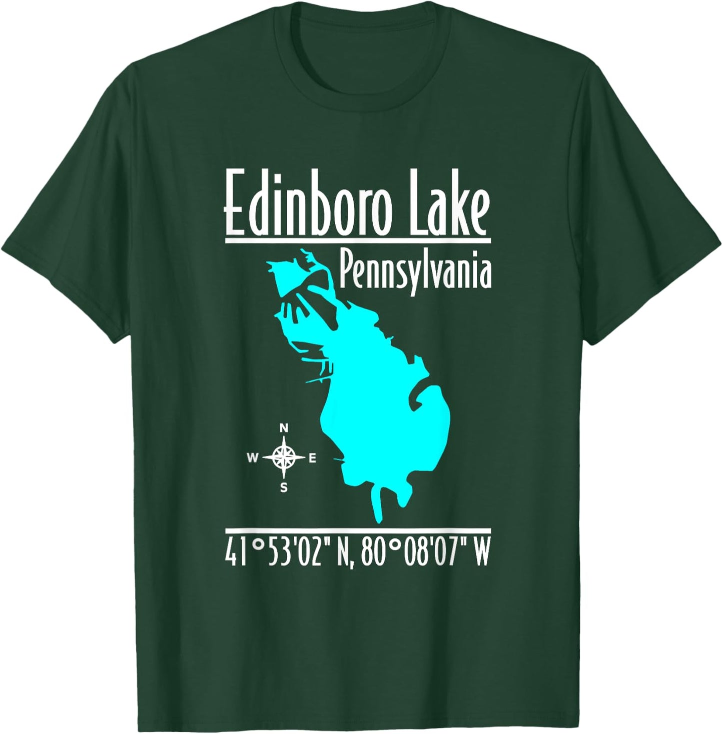 Modern Edinboro Lake - Pennsylvania T-Shirt - T-Shirt | Forest