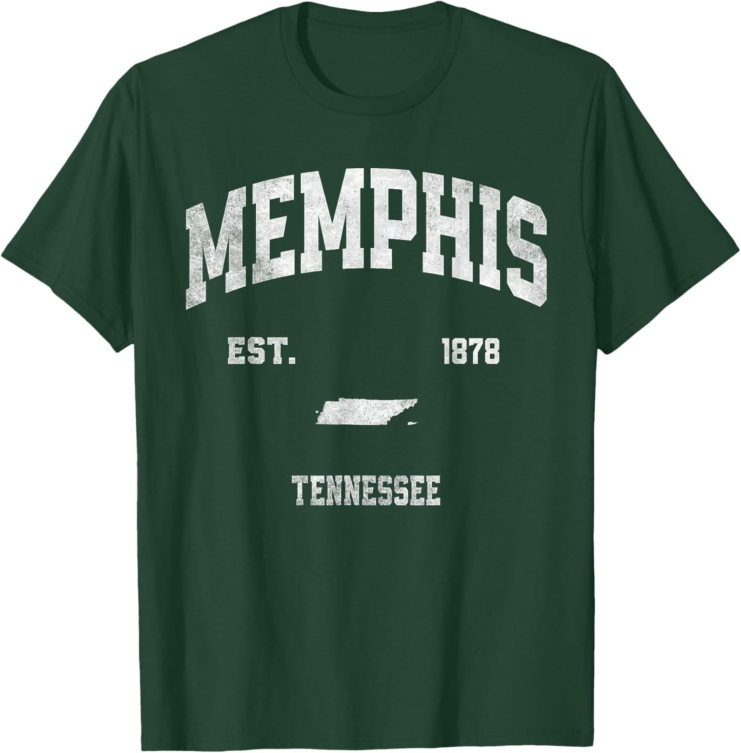 Memphis Tennessee TN Athletic Throwback Souvenir T-Shirt - T-Shirt | Forest