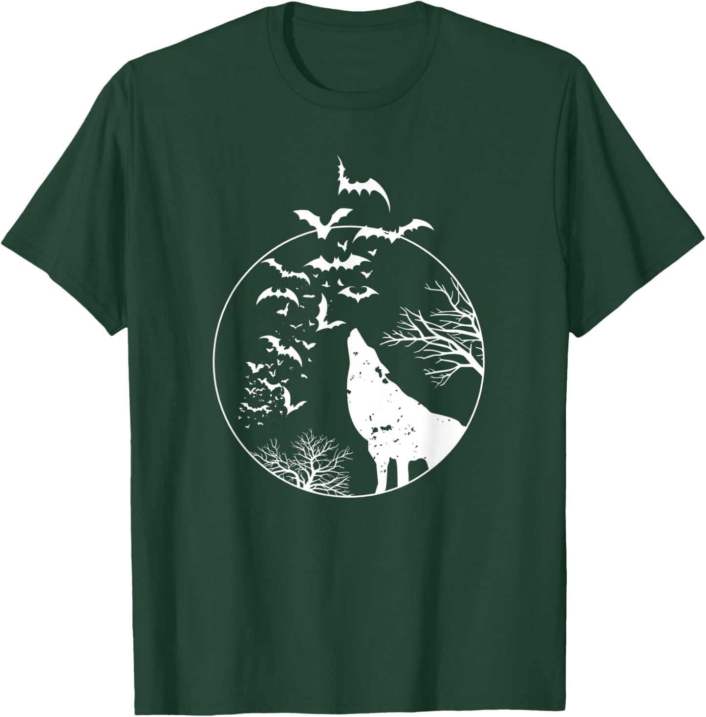 Scary bats werewolf wolf Halloween costume T-Shirt - T-Shirt | Forest