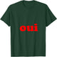 Women's Oui Minimal French Style 90s Vintage Retro Indie V-Neck T-Shirt - T-Shirt | Forest