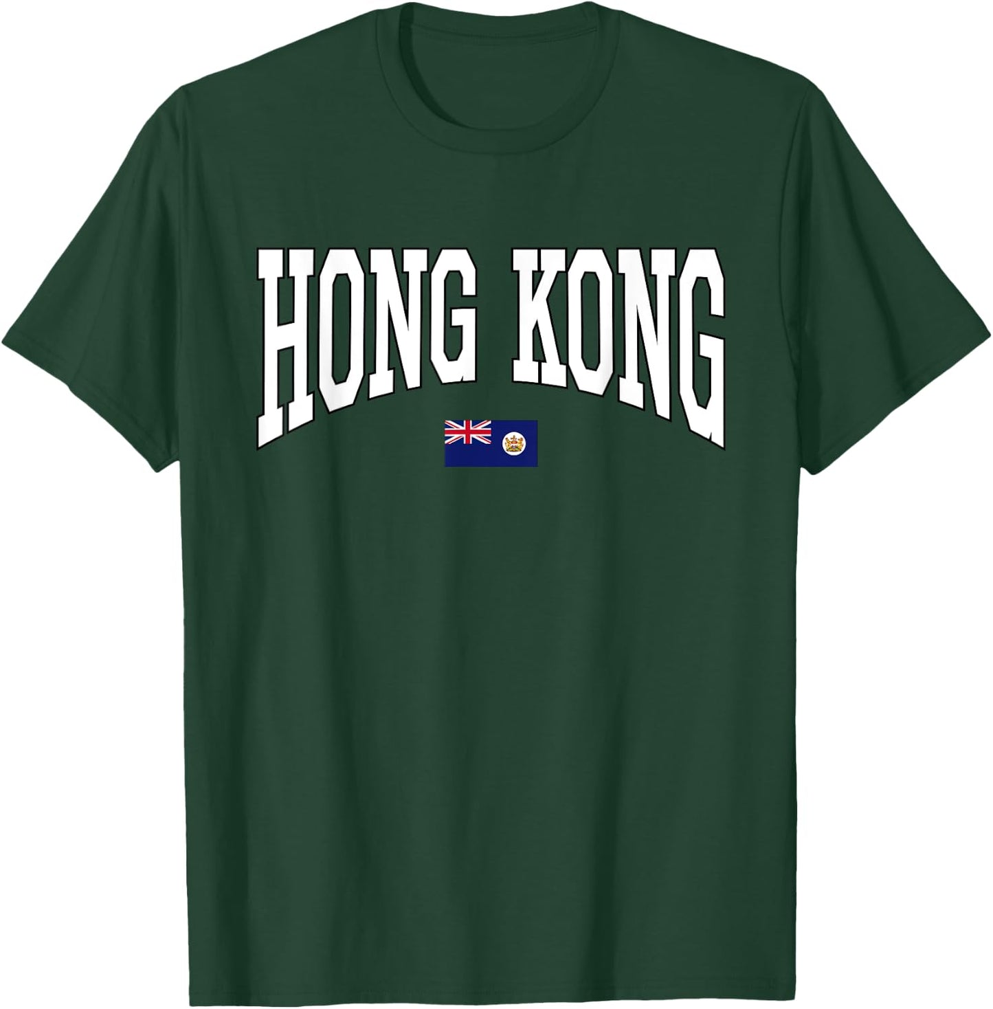 Classic British Hong Kong Flag Hongkonger Vintage Campus T-Shirt - T-Shirt | Forest