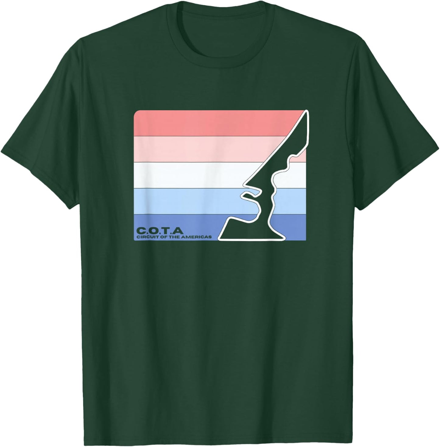COTA USA Racetrack Map Layout T-Shirt - T-Shirt | Forest