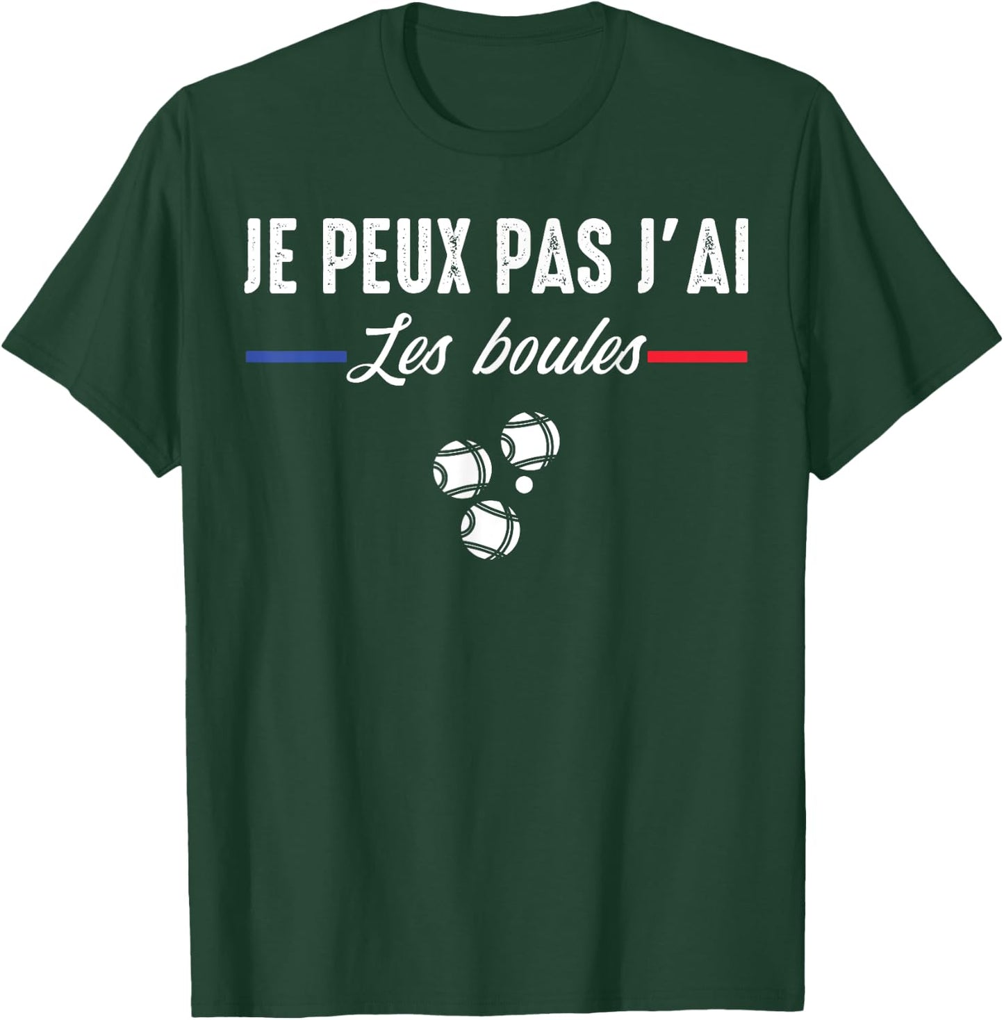 Je Peux pas j'ai les boules Boccia Boule Pétanque Funny , Black, S T-Shirt - T-Shirt | Forest