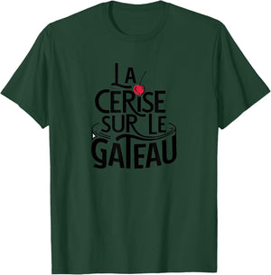 La Cerise sur le Gâteau - French Expression and Humour , grey, S T-Shirt - T-Shirt | Forest