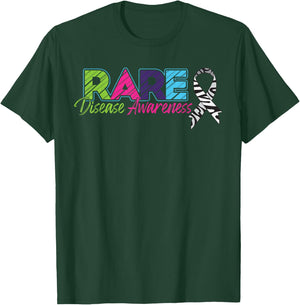 Rare Disease Awareness Zebra Ribbon T-Shirt - T-Shirt | Forest