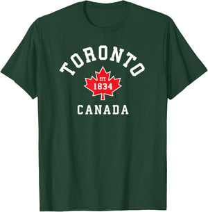 Toronto Canada Canadian Flag Maple Leaf Gift Eh T-Shirt - T-Shirt | Forest