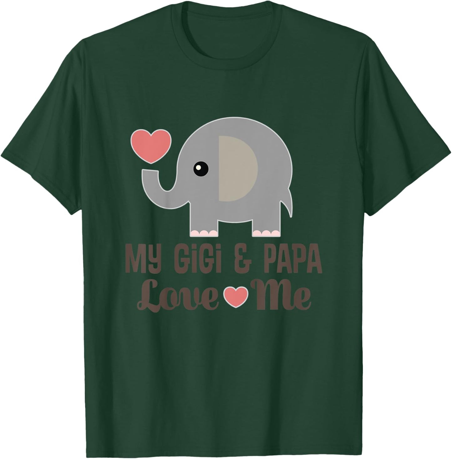 Kids My Gigi and Papa Love Me Grandchild T-Shirt - T-Shirt | Forest